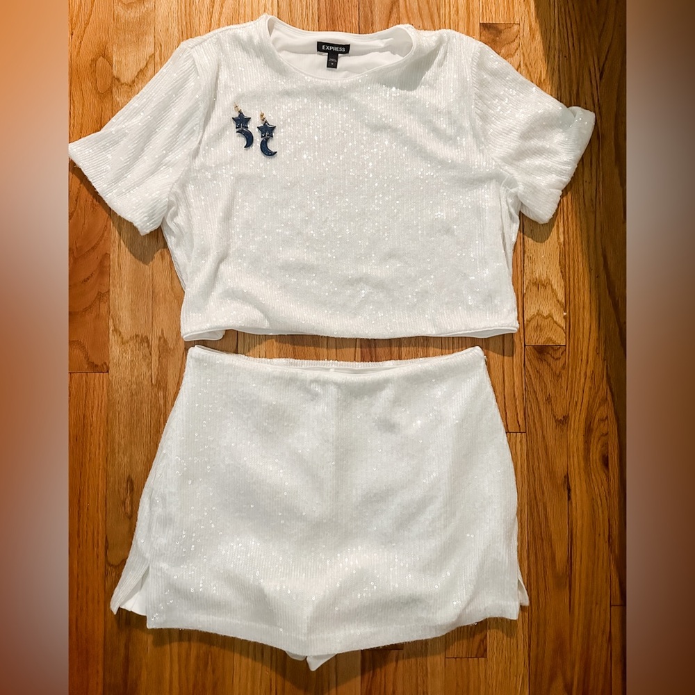 White sequin Express set